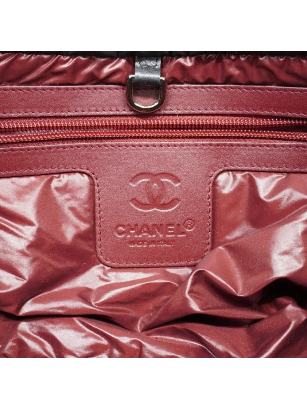 Chanel Tote Coco Cocoon Nylon Black Silver